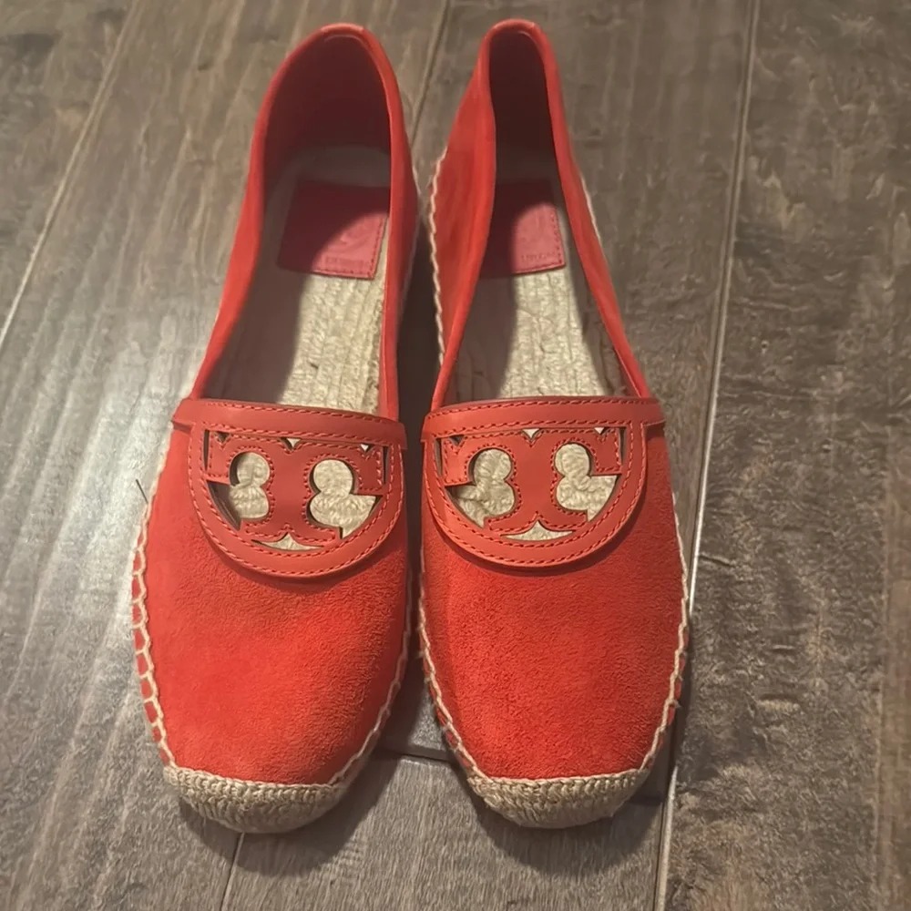 Tory Burch Espadrilles. Size 8. Poppy Red/Orange.